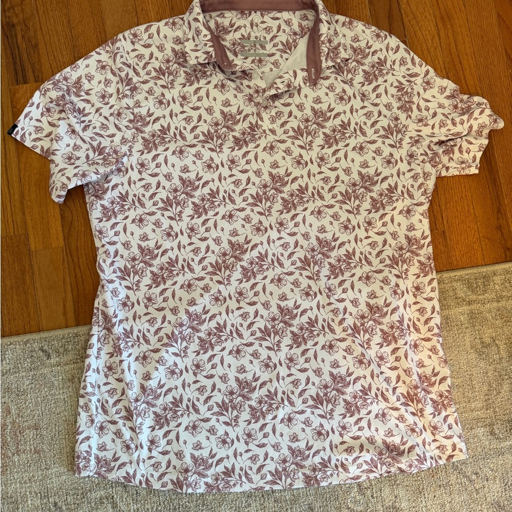 Swannies Golf Brand Floral Pattern Polo Shirt XXL